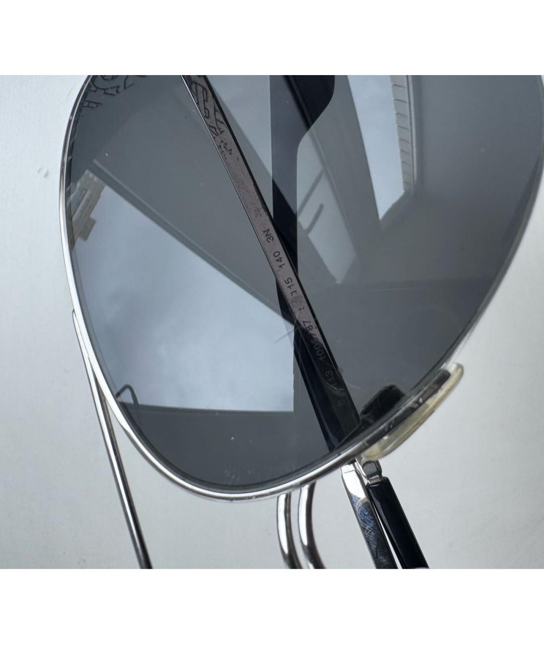 BURBERRY Антрацитовые металлические солнцезащитные очки, фото 4