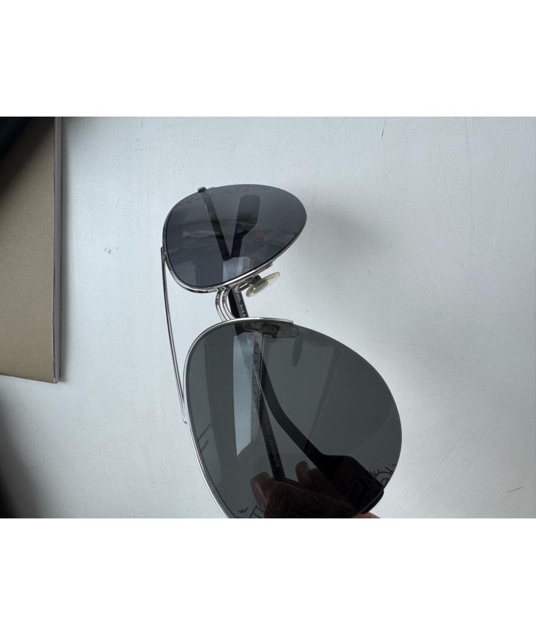 BURBERRY Антрацитовые металлические солнцезащитные очки, фото 5