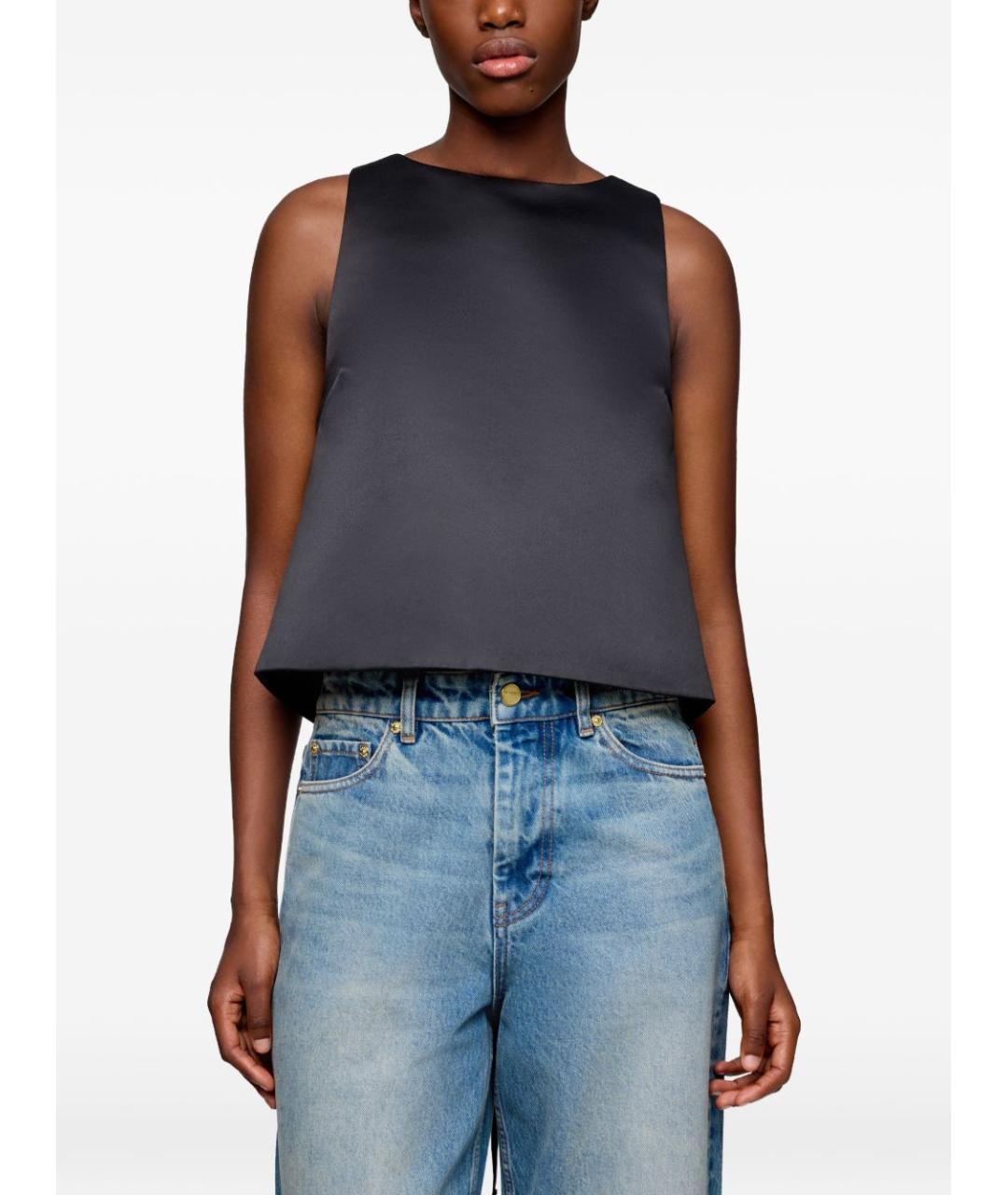 GANNI Черная майка, фото 4