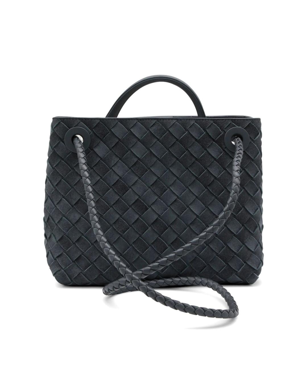 BOTTEGA VENETA Темно-синяя замшевая сумка тоут, фото 5