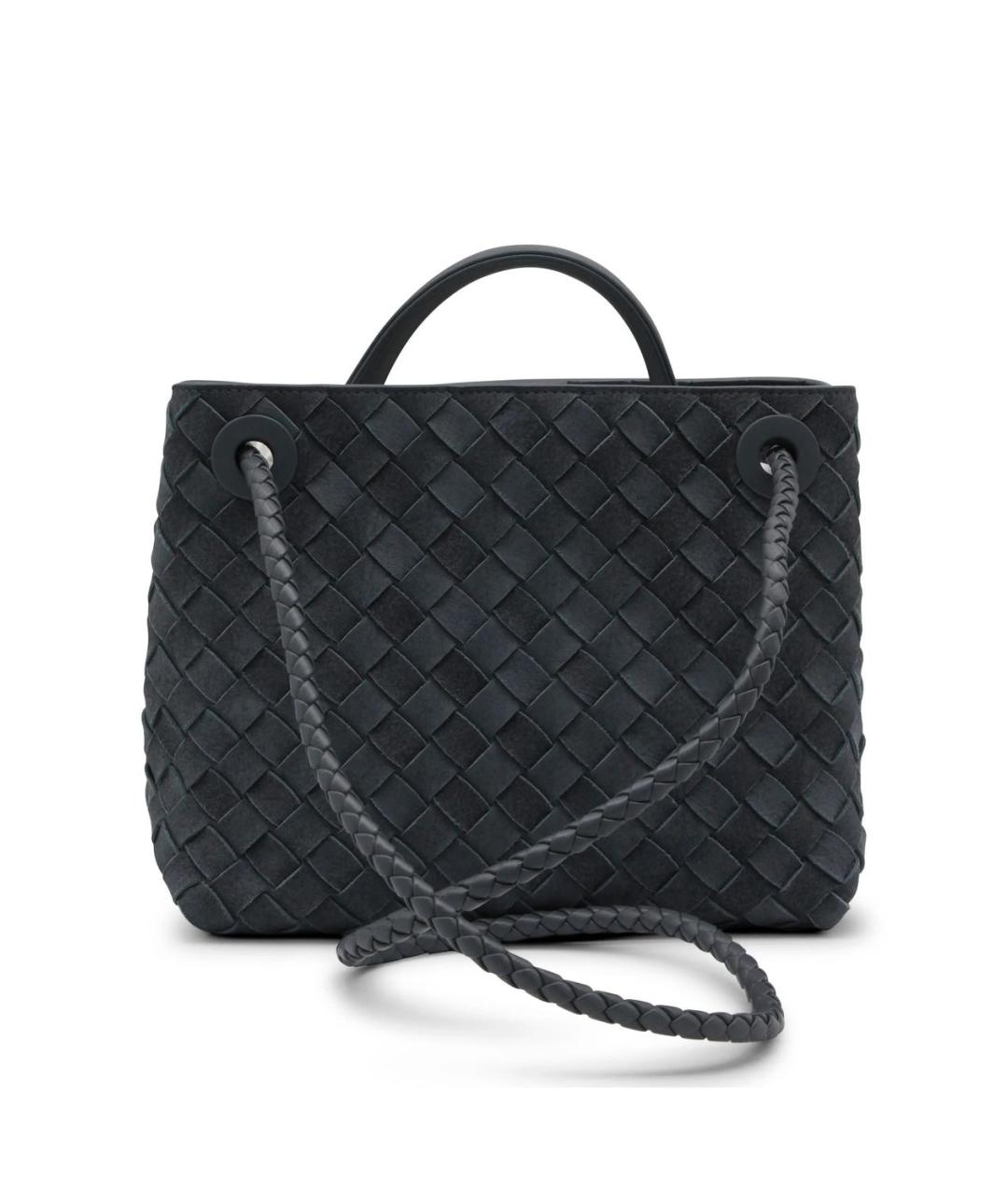 BOTTEGA VENETA Темно-синяя замшевая сумка тоут, фото 4