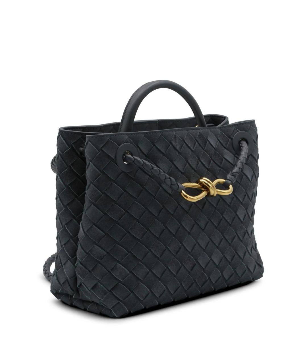 BOTTEGA VENETA Темно-синяя замшевая сумка тоут, фото 3