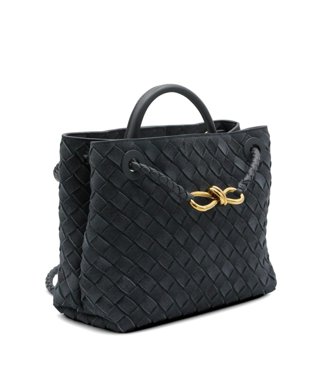 BOTTEGA VENETA Темно-синяя замшевая сумка тоут, фото 2