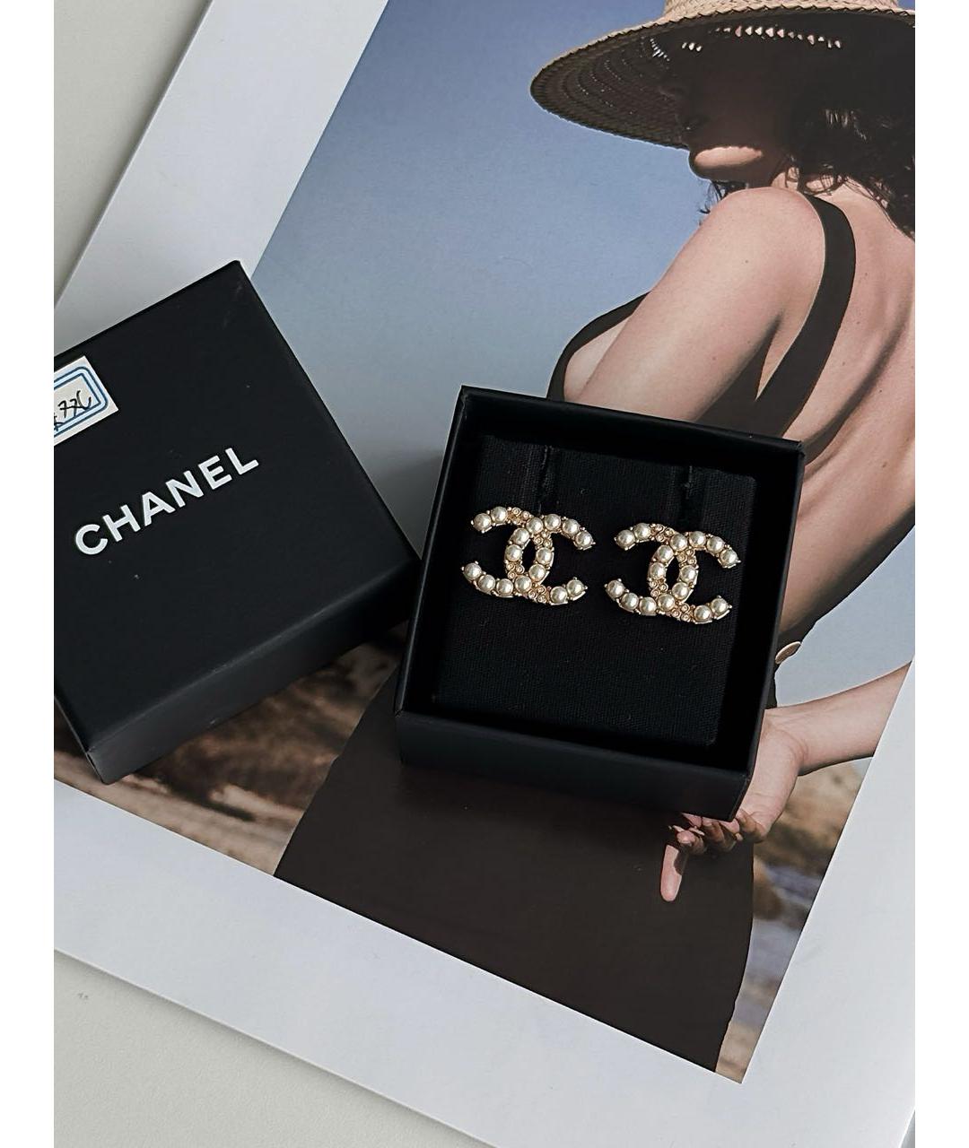 CHANEL Золотые серьги, фото 2