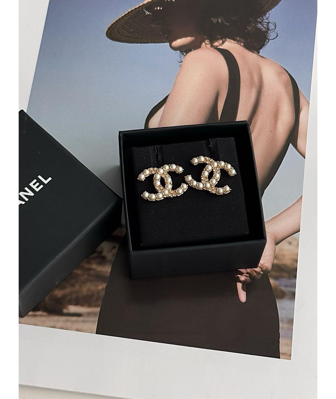 CHANEL Золотые серьги, фото 3