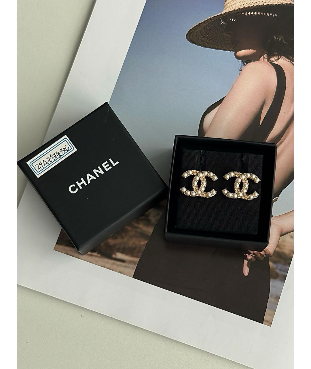 CHANEL Золотые серьги, фото 4