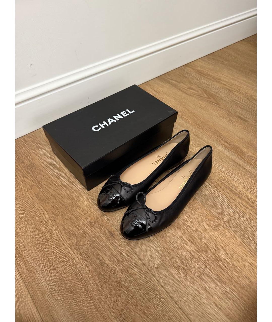 CHANEL Черные кожаные балетки, фото 7