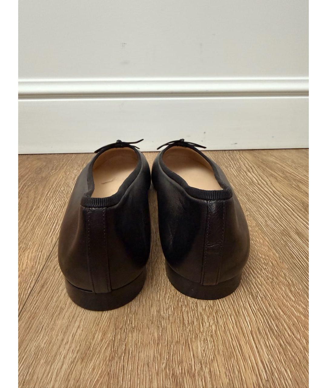 CHANEL Черные кожаные балетки, фото 4