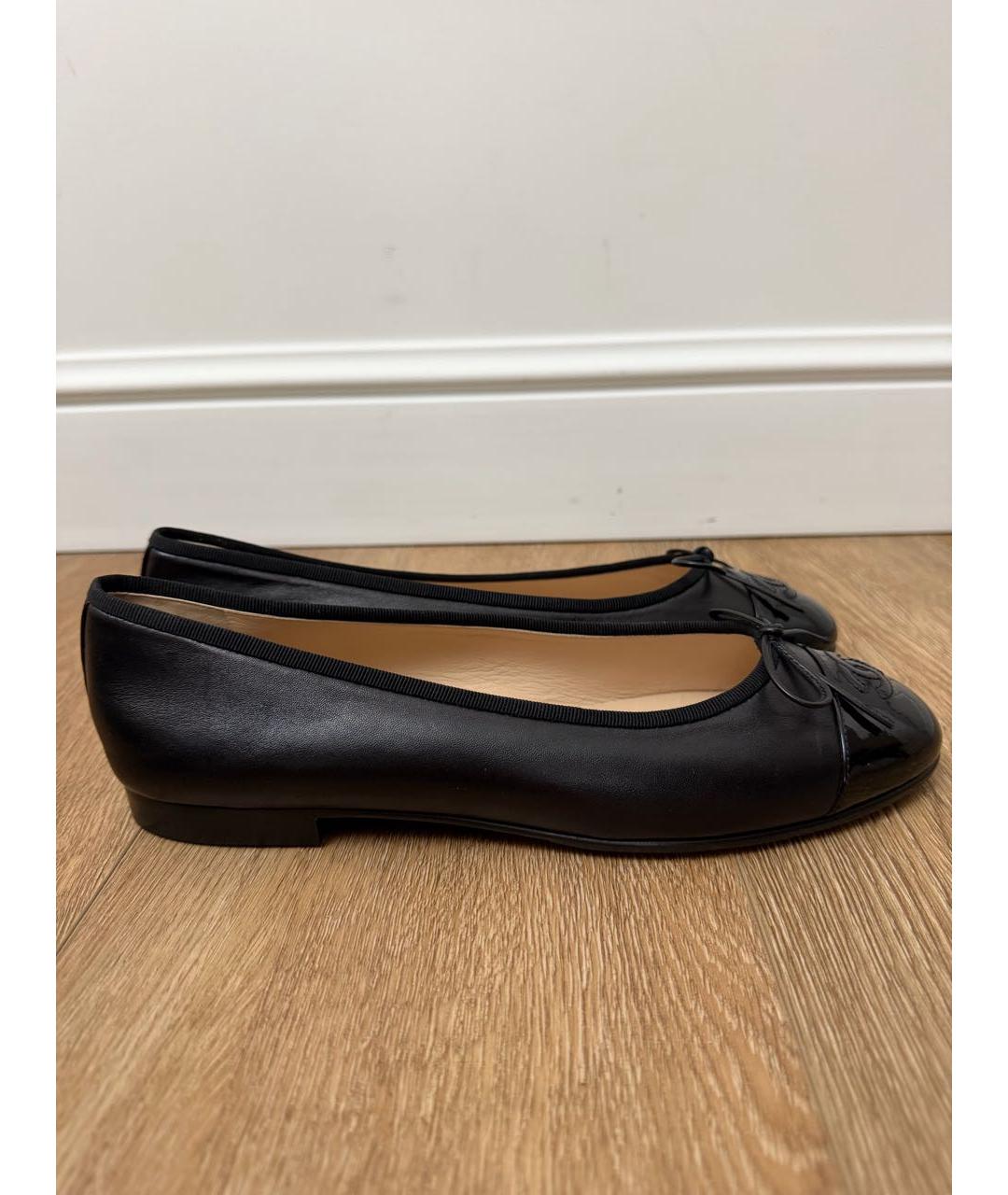 CHANEL Черные кожаные балетки, фото 8