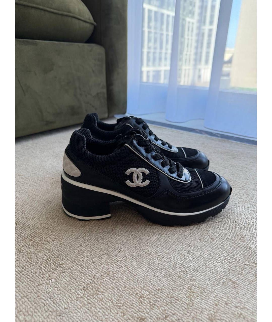 CHANEL Черные текстильные кеды, фото 5