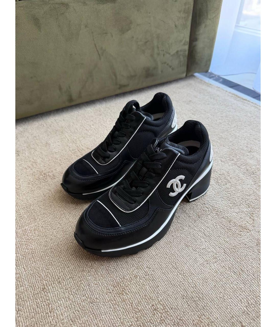 CHANEL Черные текстильные кеды, фото 4