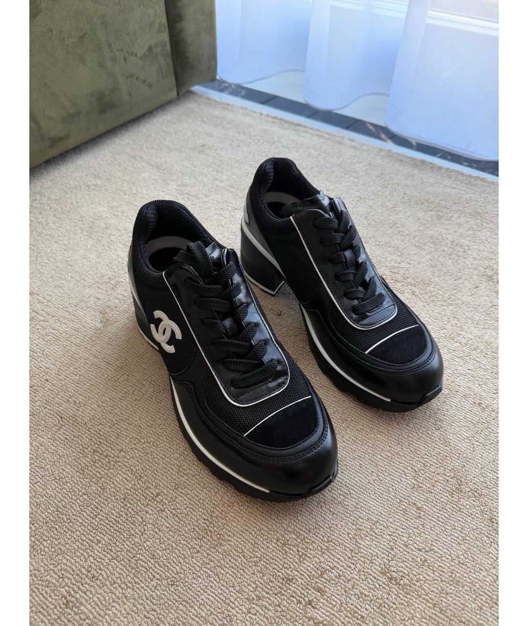 CHANEL Черные текстильные кеды, фото 2