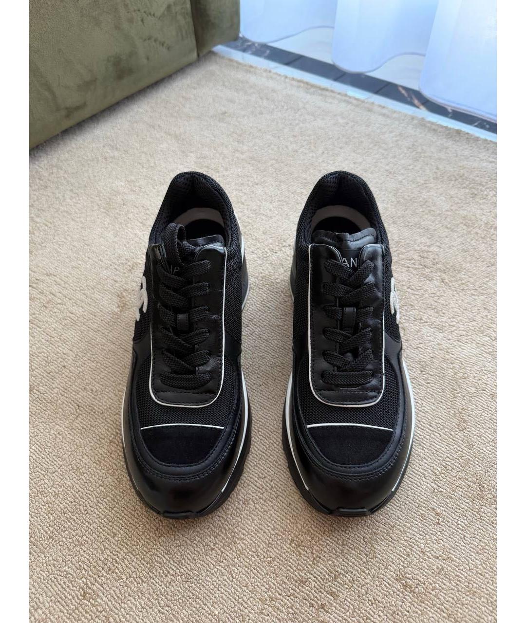 CHANEL Черные текстильные кеды, фото 3