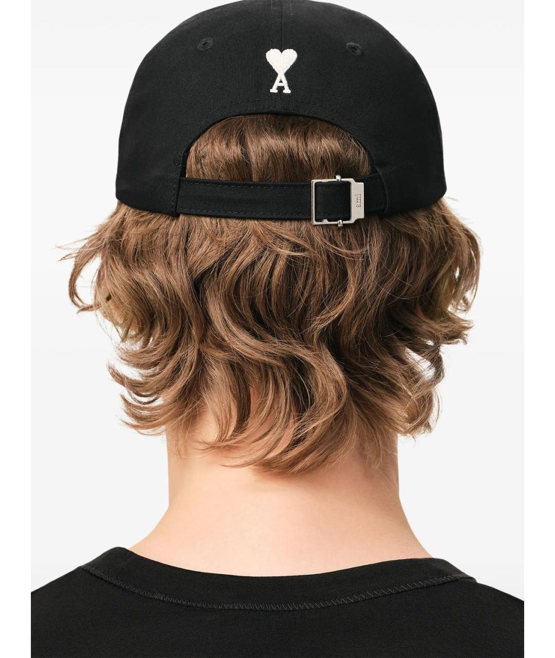 Ami Paris Черная хлопковая кепка/бейсболка, фото 4