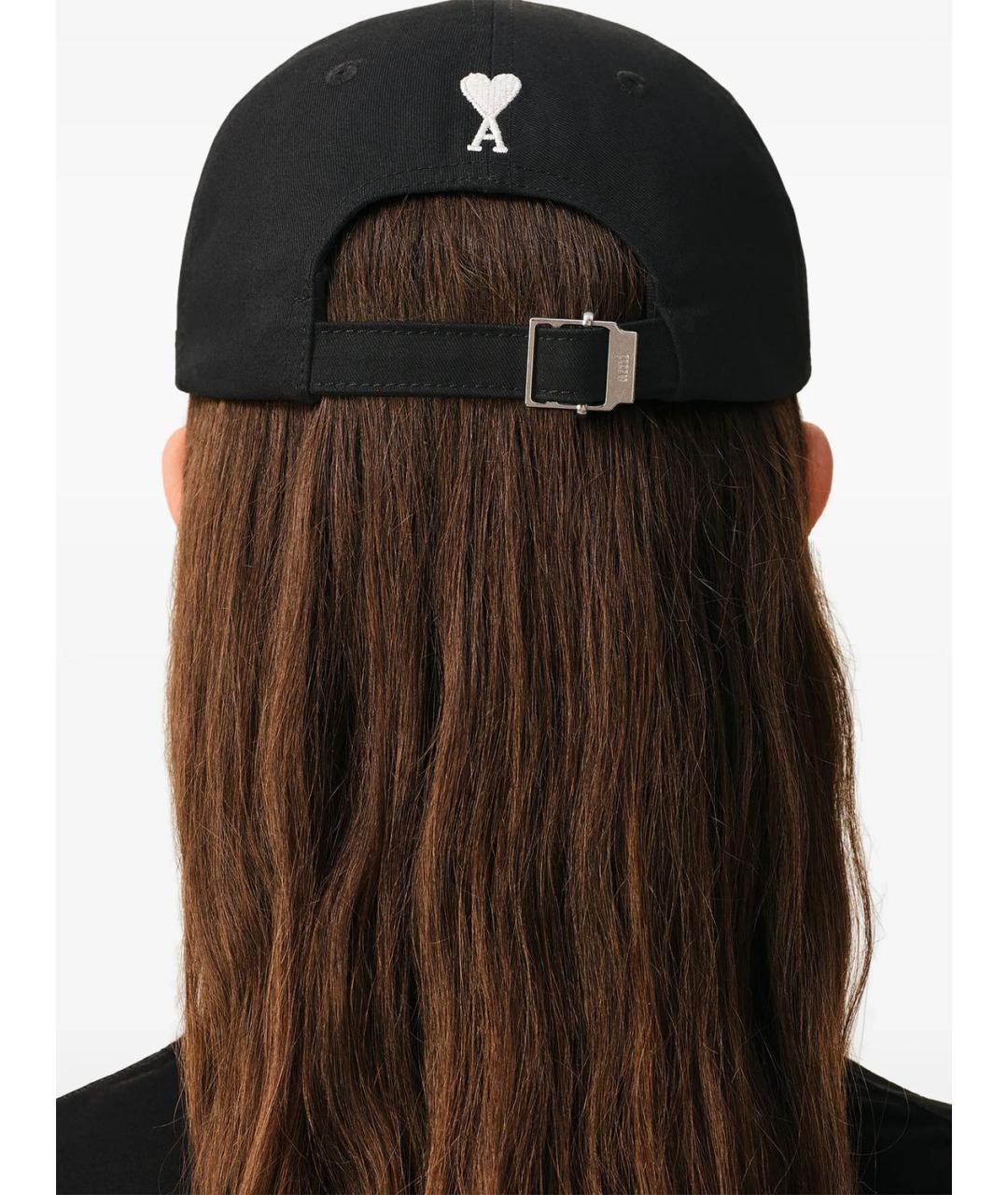 Ami Paris Черная хлопковая кепка/бейсболка, фото 5