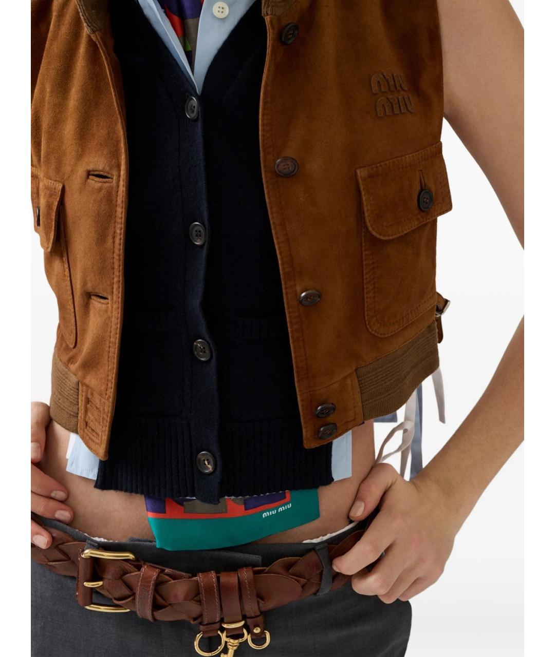 MIU MIU Синяя кашемировая жилетка, фото 4