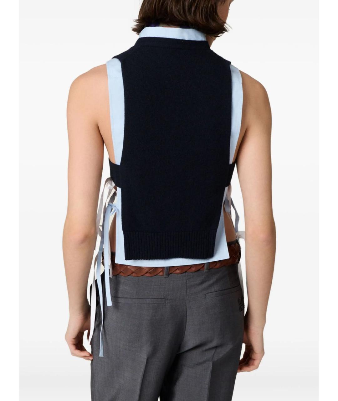 MIU MIU Синяя кашемировая жилетка, фото 3