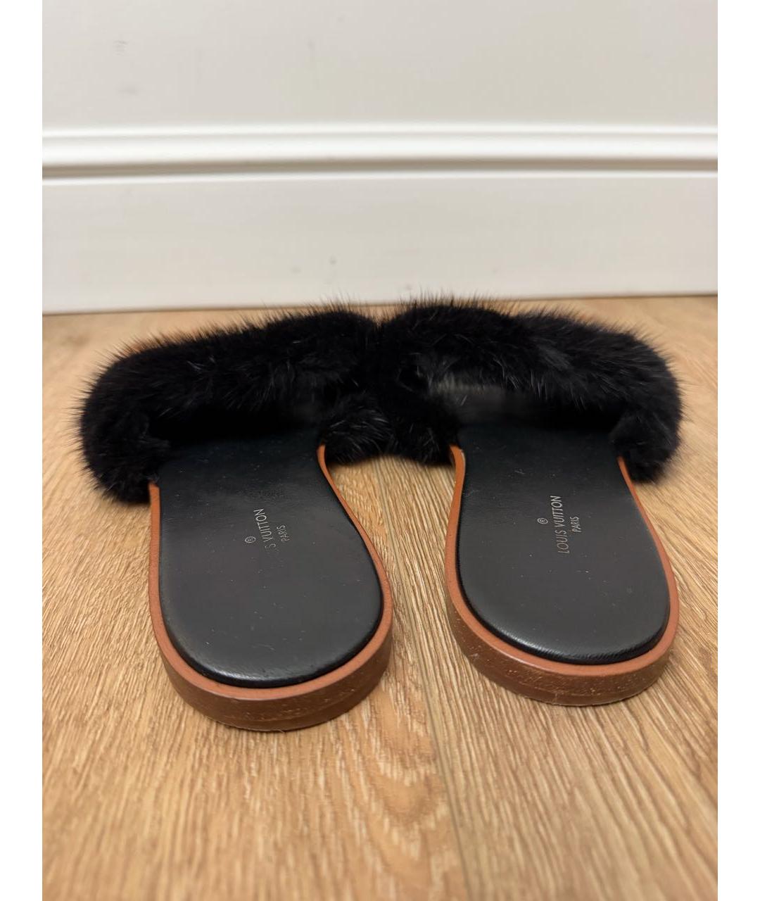 LOUIS VUITTON Черные шлепанцы, фото 4