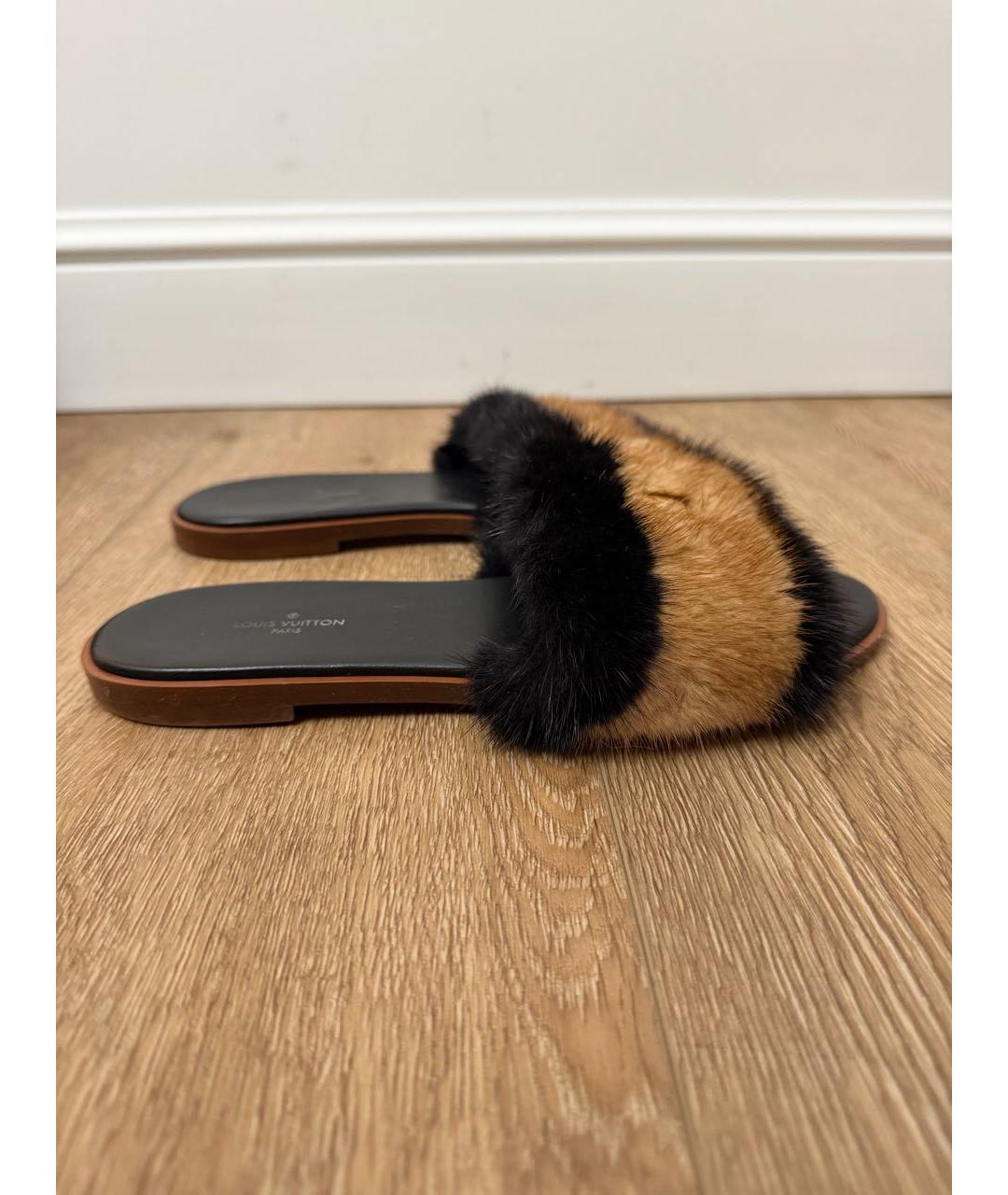 LOUIS VUITTON Черные шлепанцы, фото 8