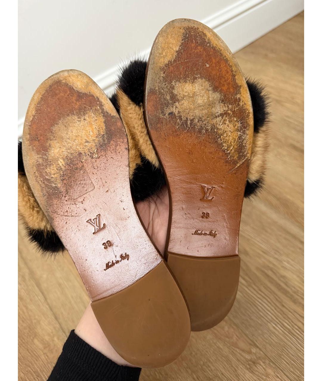 LOUIS VUITTON Черные шлепанцы, фото 5