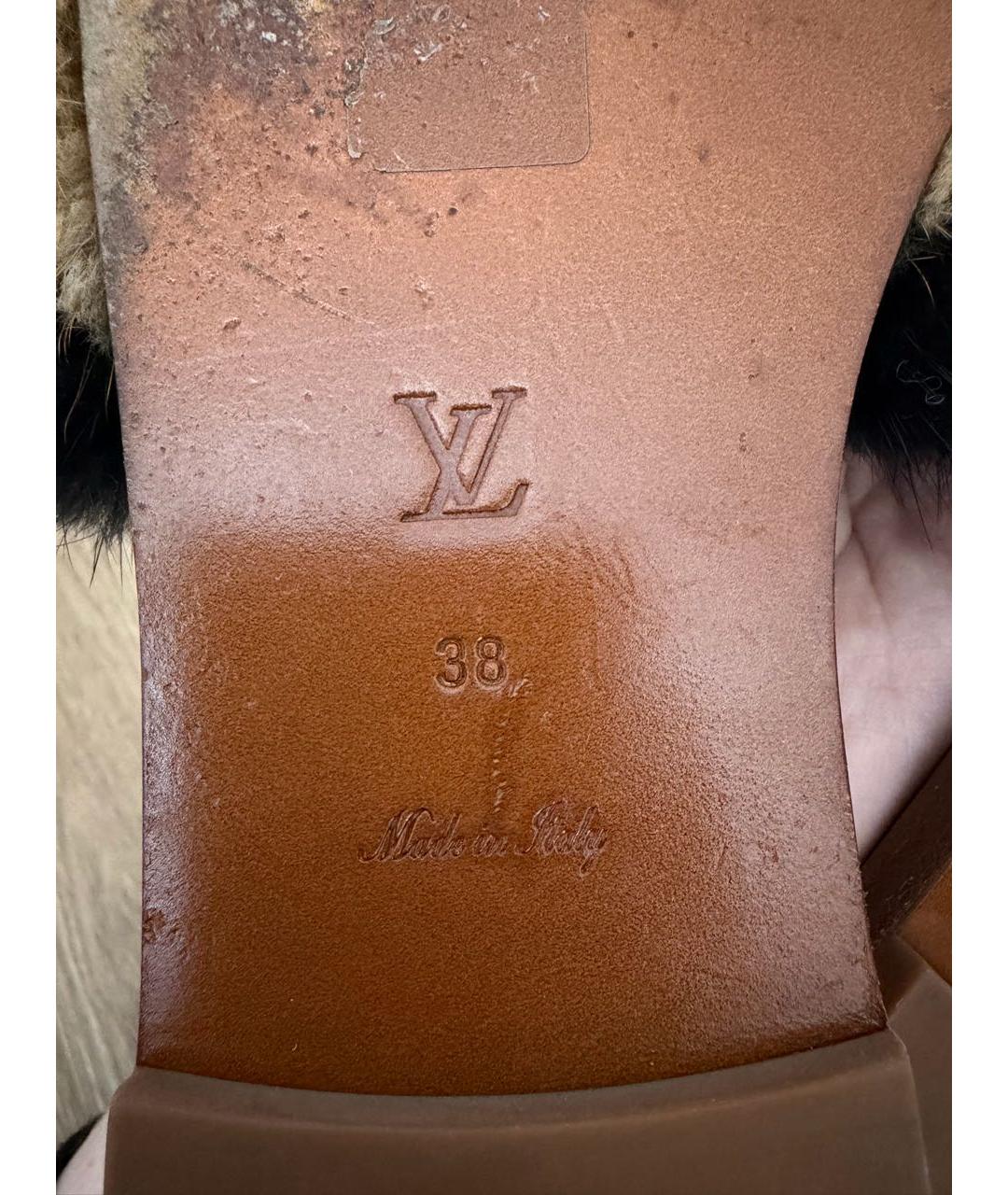 LOUIS VUITTON Черные шлепанцы, фото 6