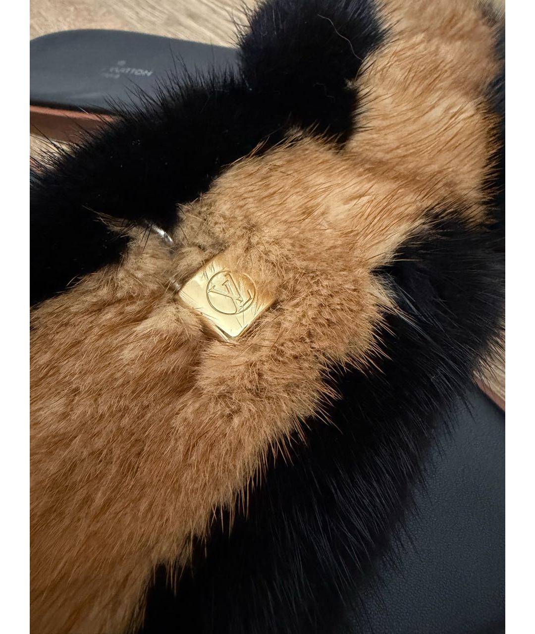 LOUIS VUITTON Черные шлепанцы, фото 7