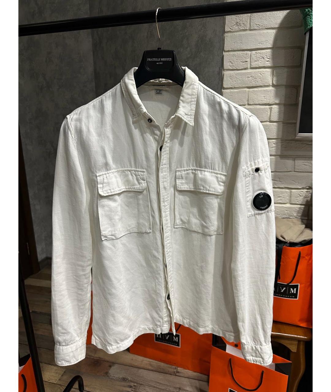 CP COMPANY Белая хлопковая кэжуал рубашка, фото 3