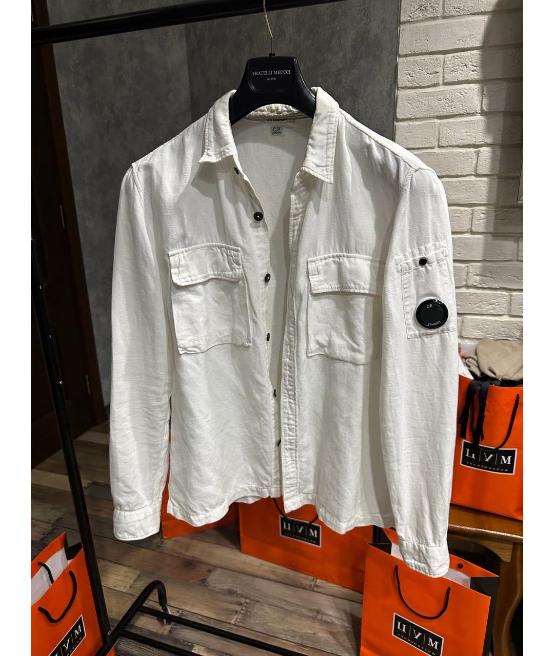 CP COMPANY Белая хлопковая кэжуал рубашка, фото 4