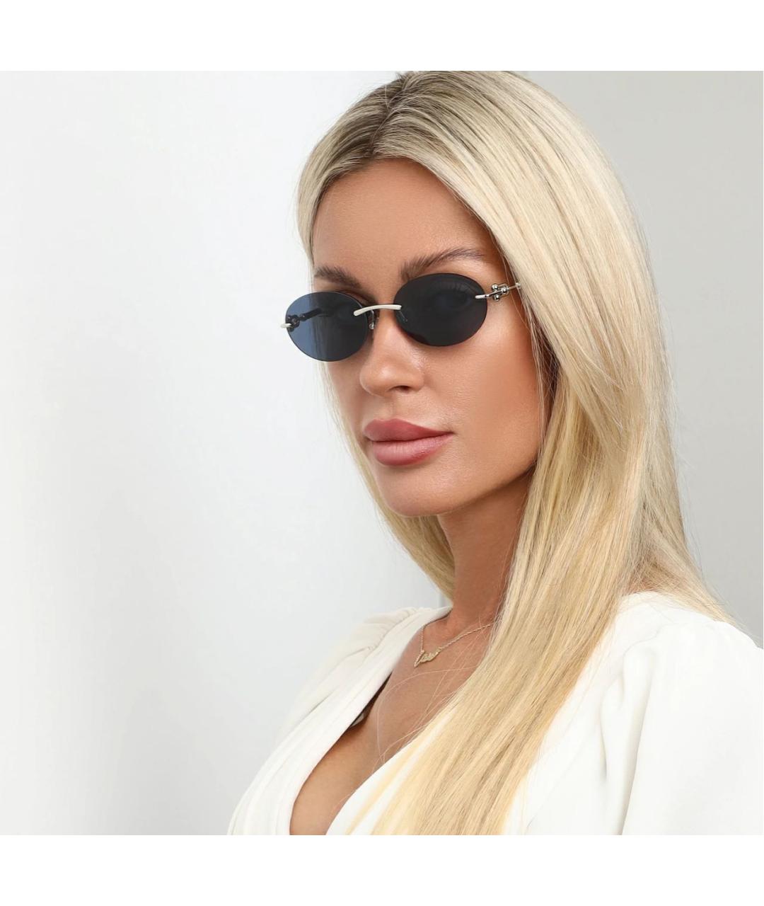 TIFFANY&CO Темно-синие металлические солнцезащитные очки, фото 6