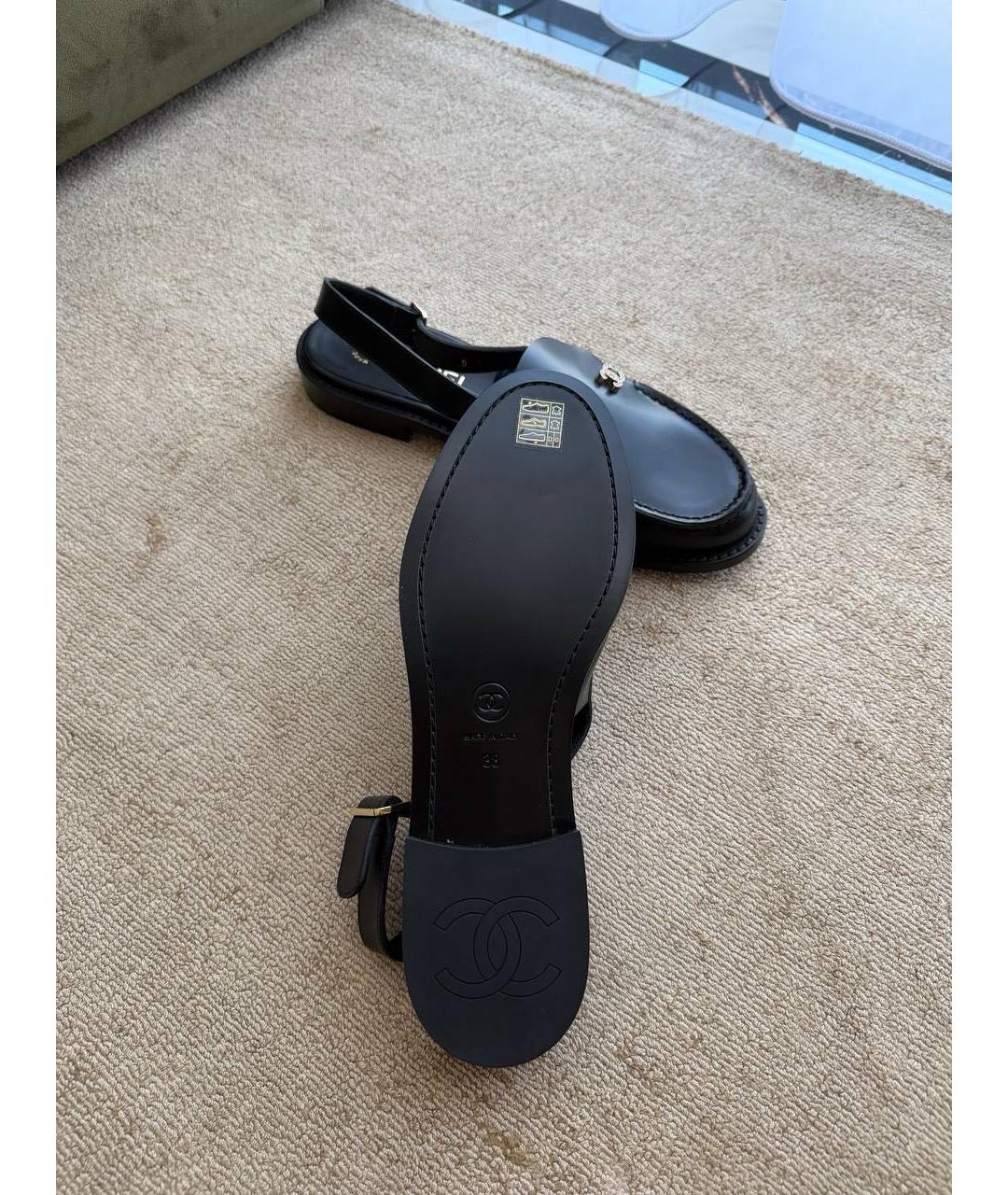 CHANEL Черные кожаные сабо, фото 4