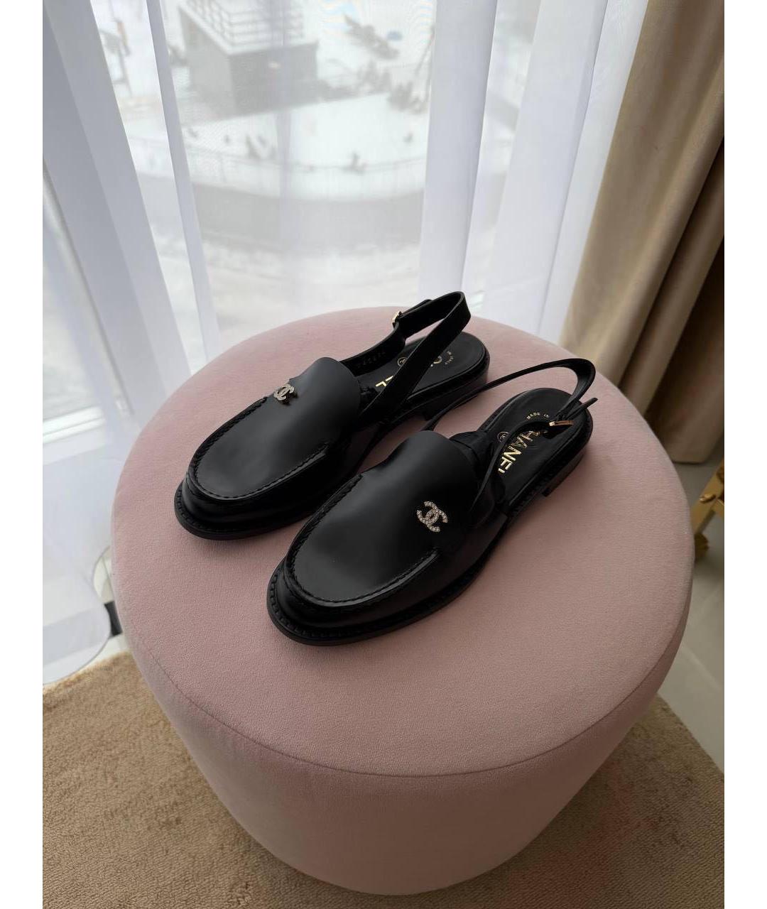 CHANEL Черные кожаные сабо, фото 2