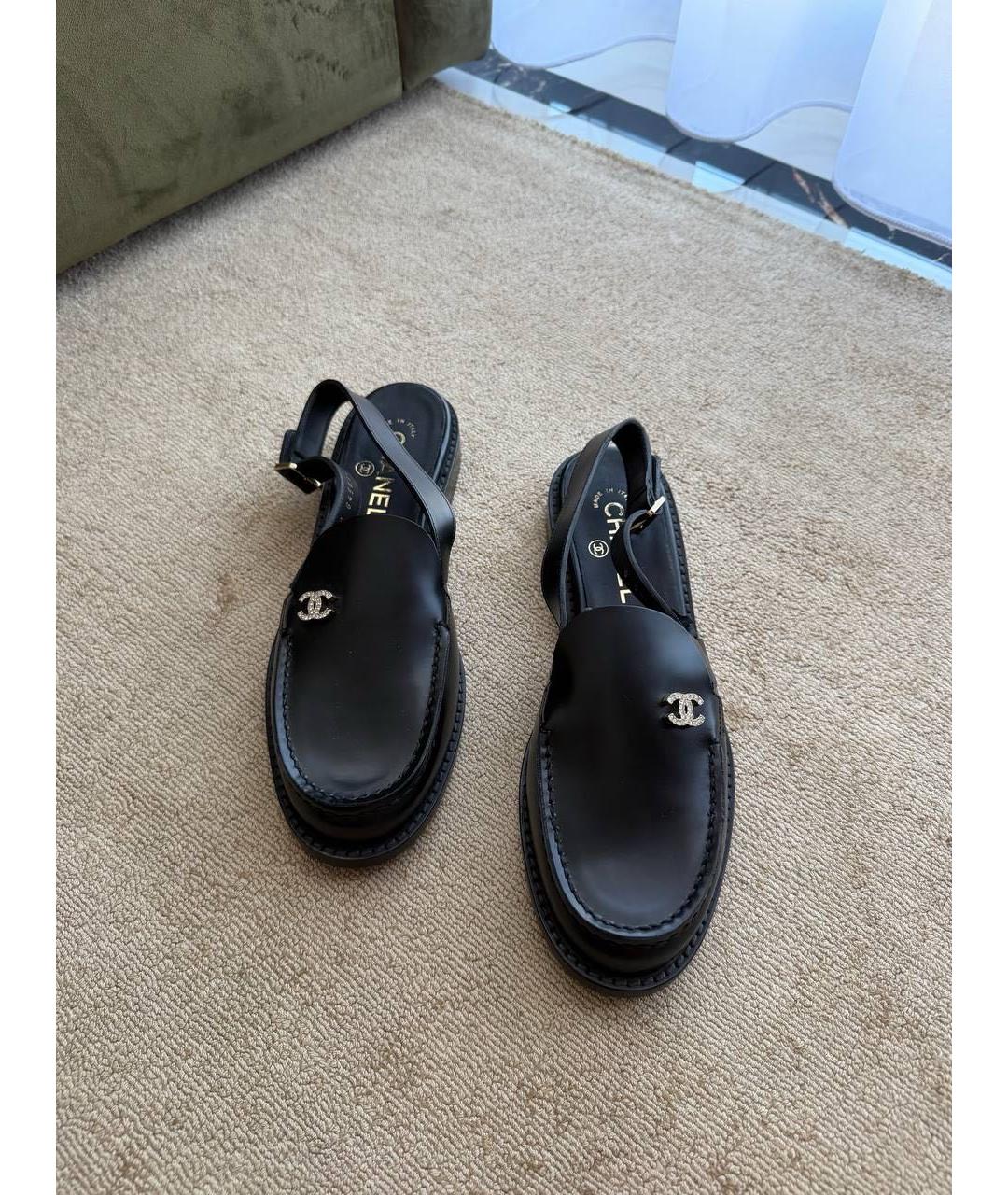 CHANEL Черные кожаные сабо, фото 3