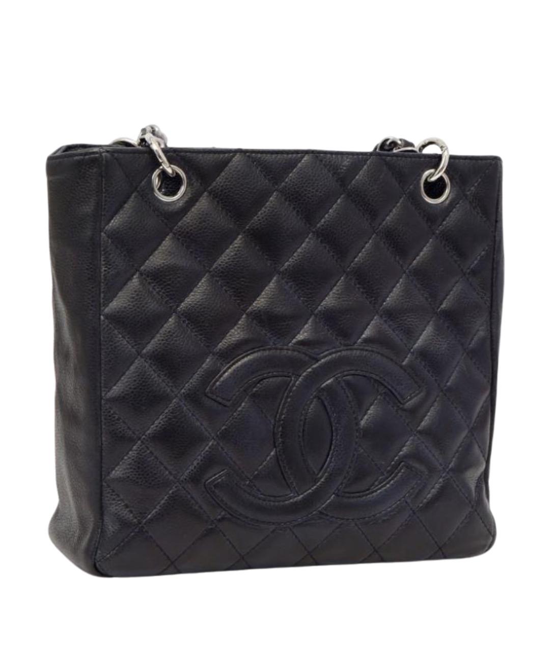 CHANEL Черная кожаная сумка тоут, фото 1