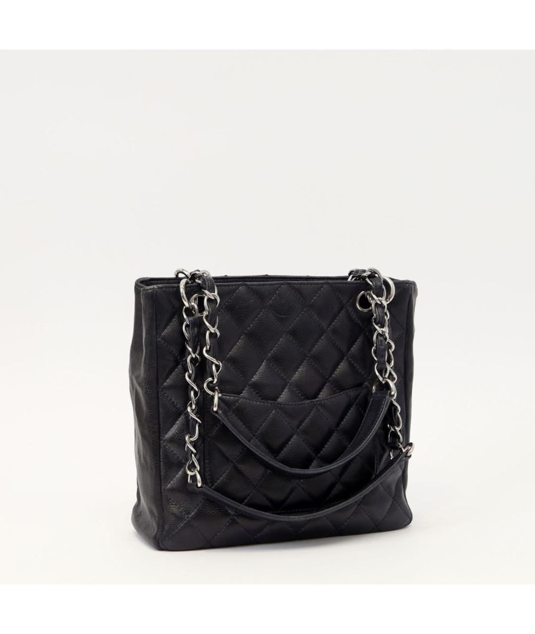 CHANEL Черная кожаная сумка тоут, фото 3