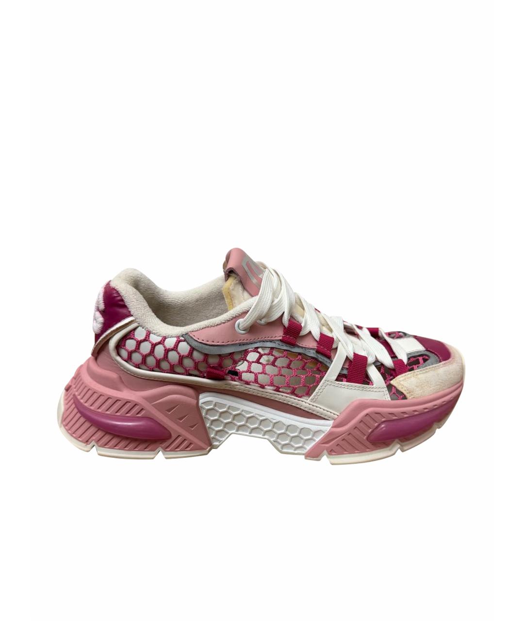 DOLCE&GABBANA Розовые текстильные кроссовки, фото 1