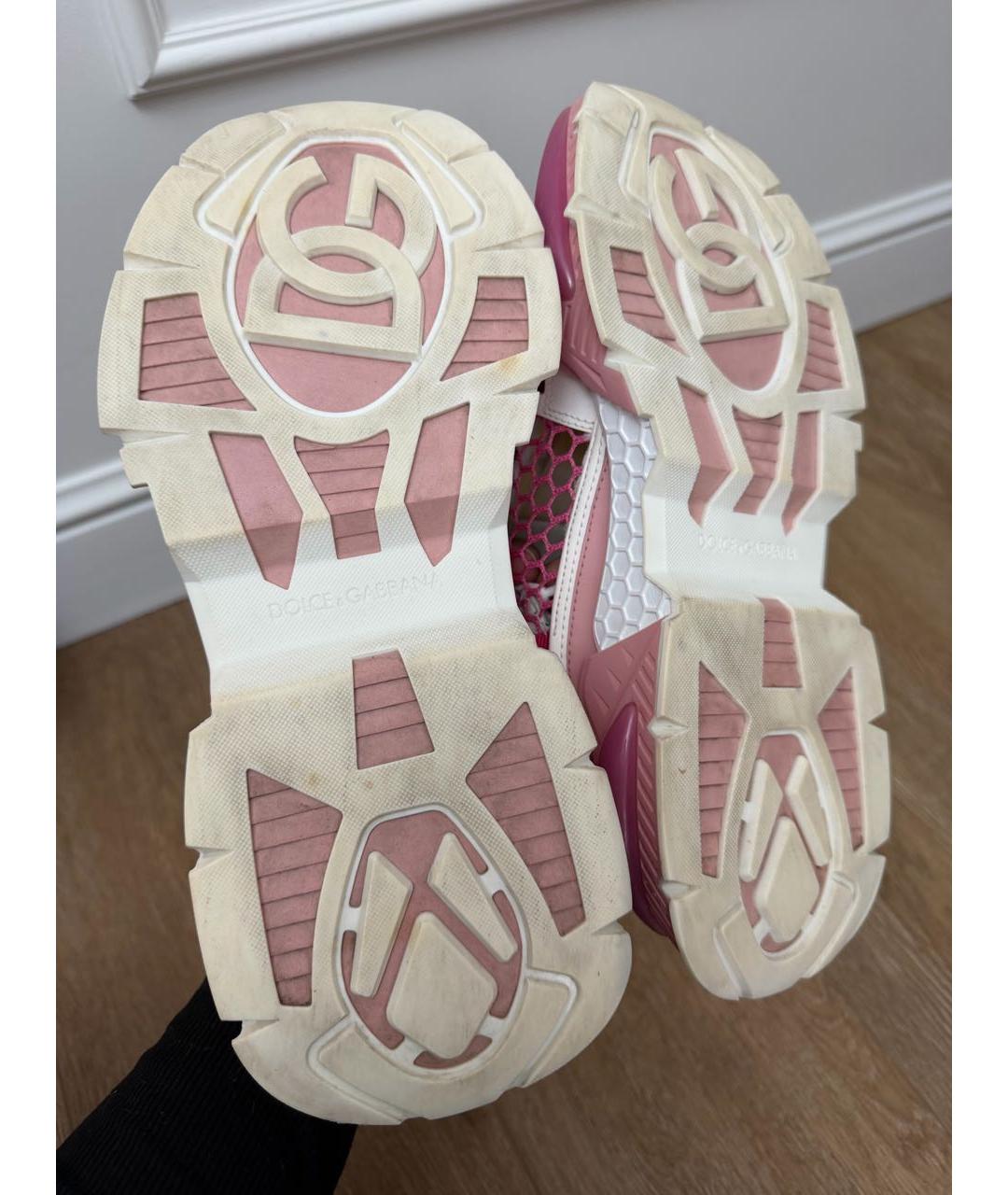 DOLCE&GABBANA Розовые текстильные кроссовки, фото 5