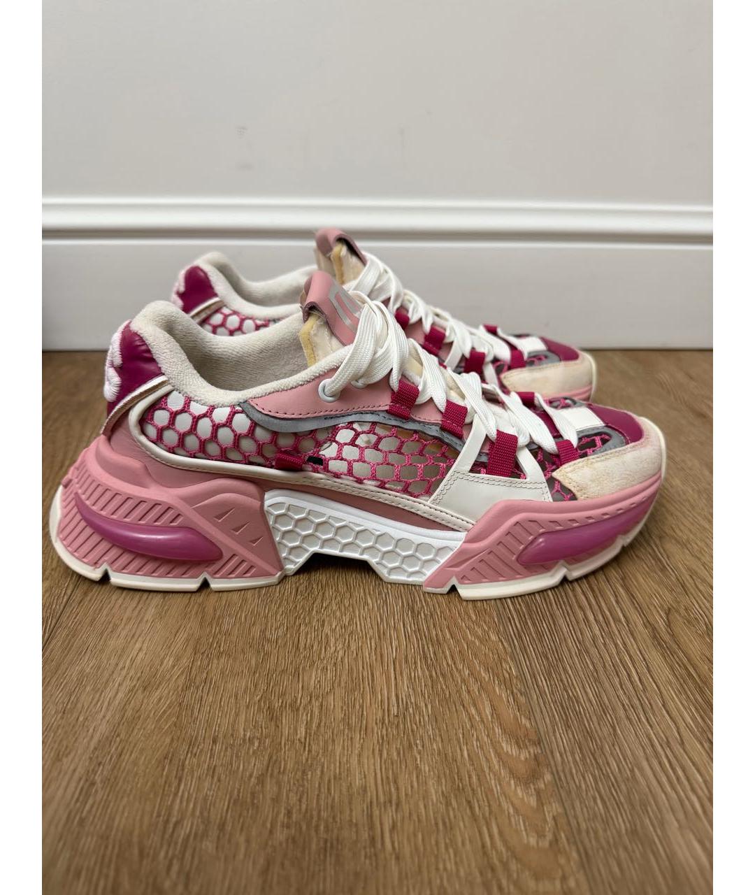 DOLCE&GABBANA Розовые текстильные кроссовки, фото 7