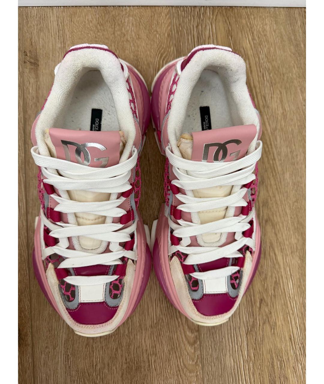 DOLCE&GABBANA Розовые текстильные кроссовки, фото 3