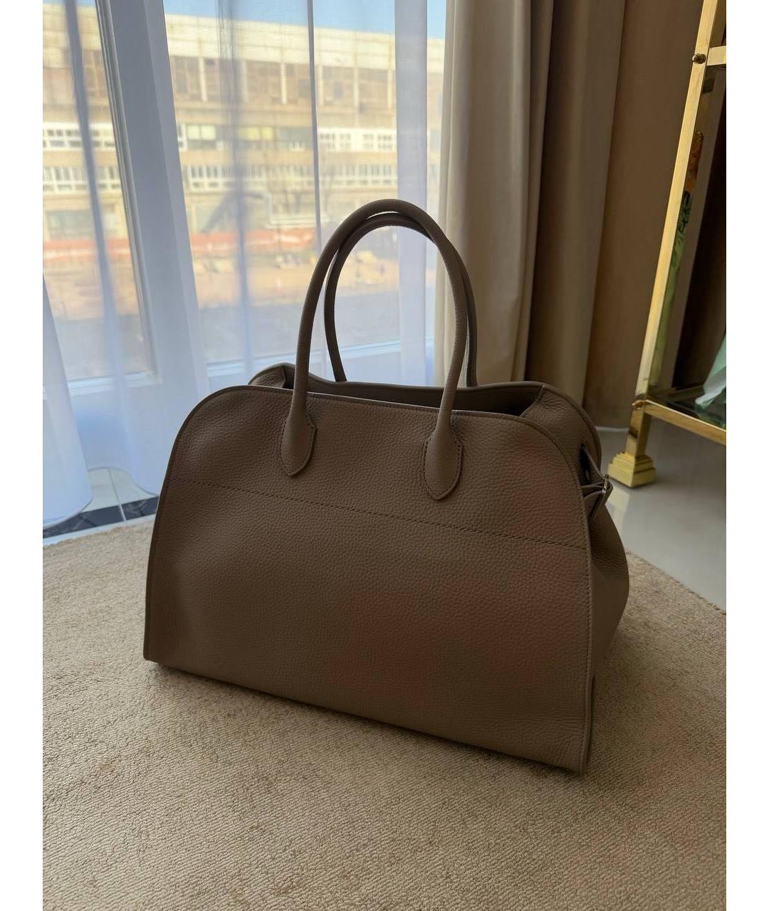 THE ROW Бежевая кожаная сумка тоут, фото 5