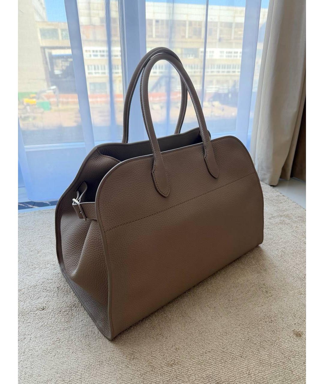 THE ROW Бежевая кожаная сумка тоут, фото 3