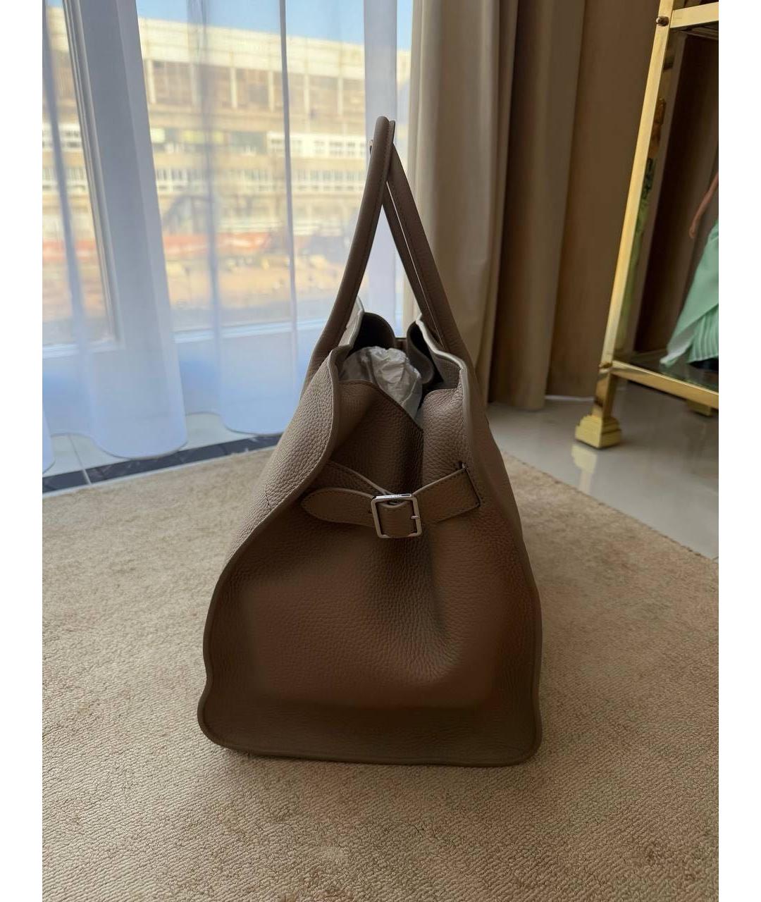 THE ROW Бежевая кожаная сумка тоут, фото 2