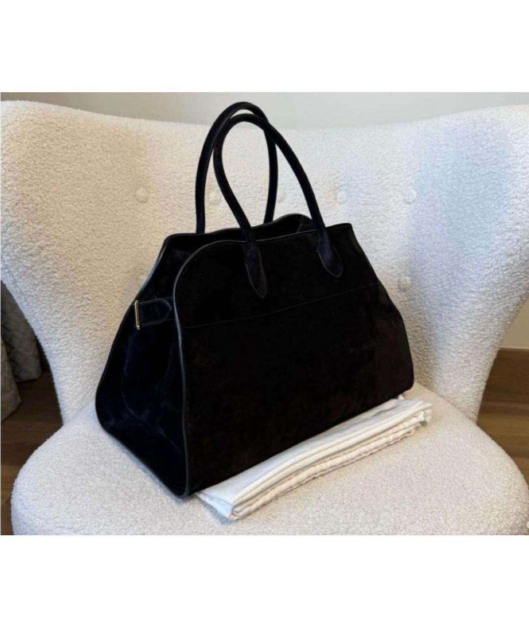 THE ROW Черная замшевая сумка тоут, фото 3