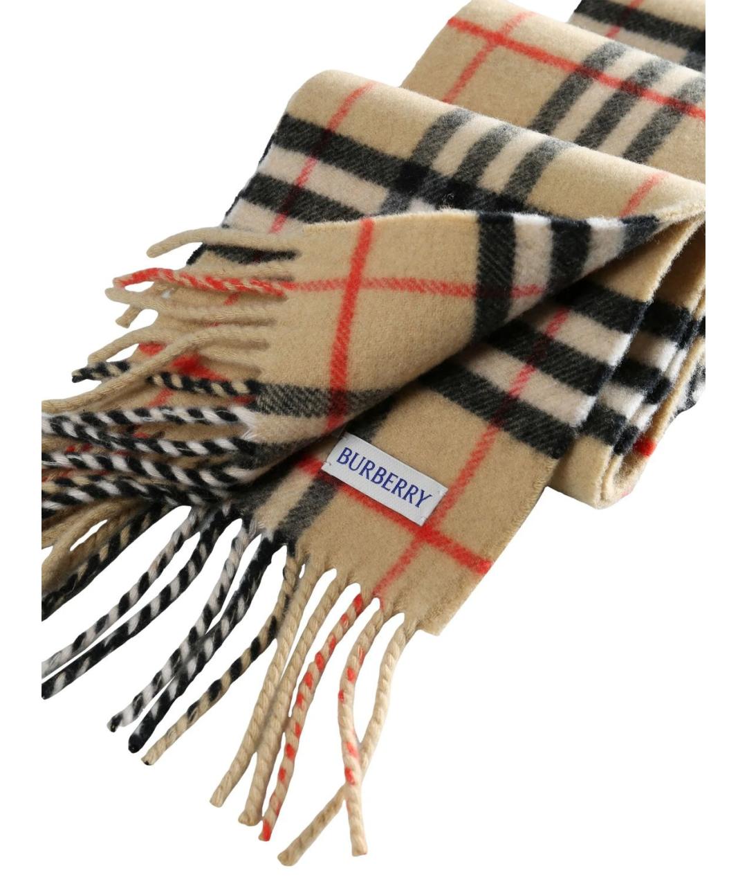 BURBERRY Бежевый кашемировый шарф, фото 2