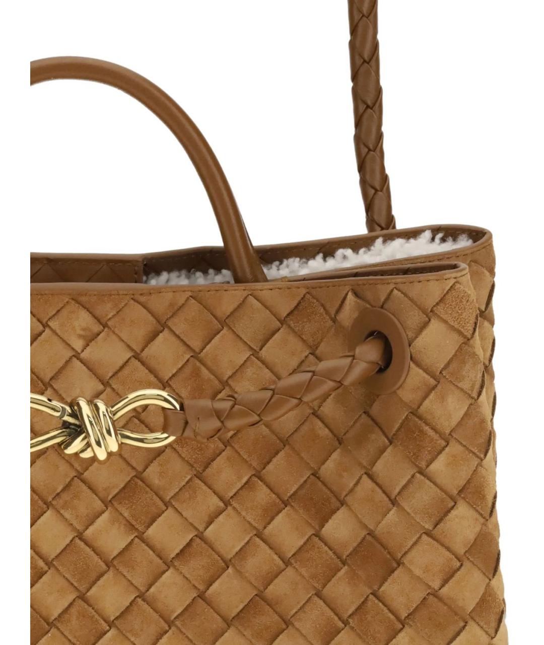 BOTTEGA VENETA Коричневая замшевая сумка тоут, фото 2