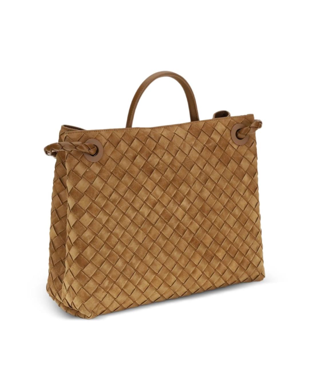 BOTTEGA VENETA Коричневая замшевая сумка тоут, фото 3