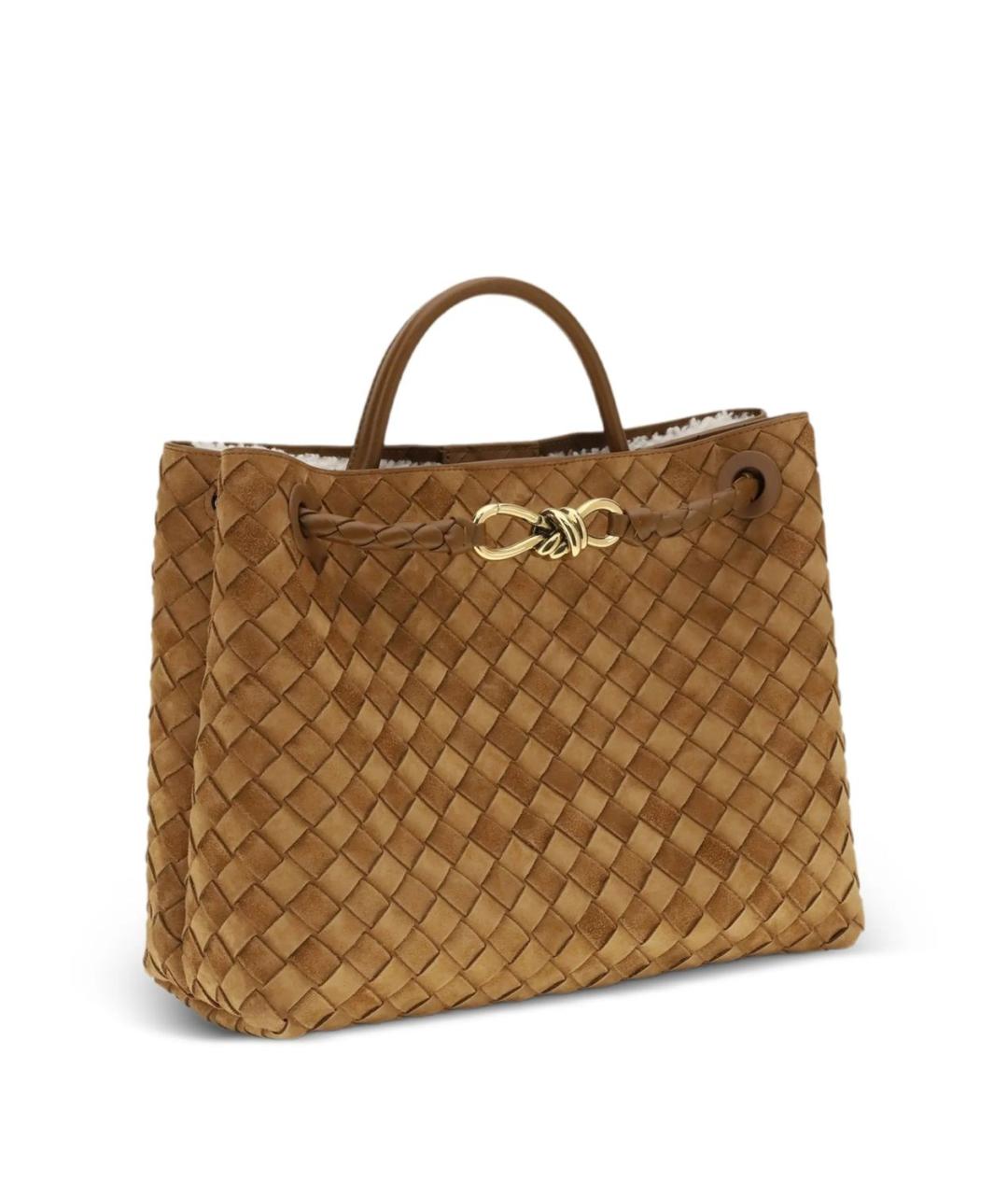 BOTTEGA VENETA Коричневая замшевая сумка тоут, фото 4