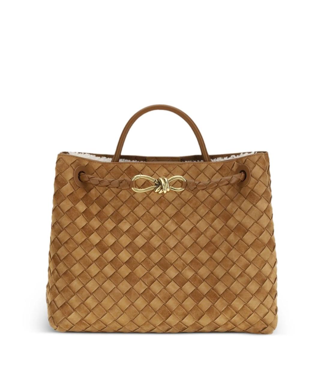 BOTTEGA VENETA Коричневая замшевая сумка тоут, фото 1