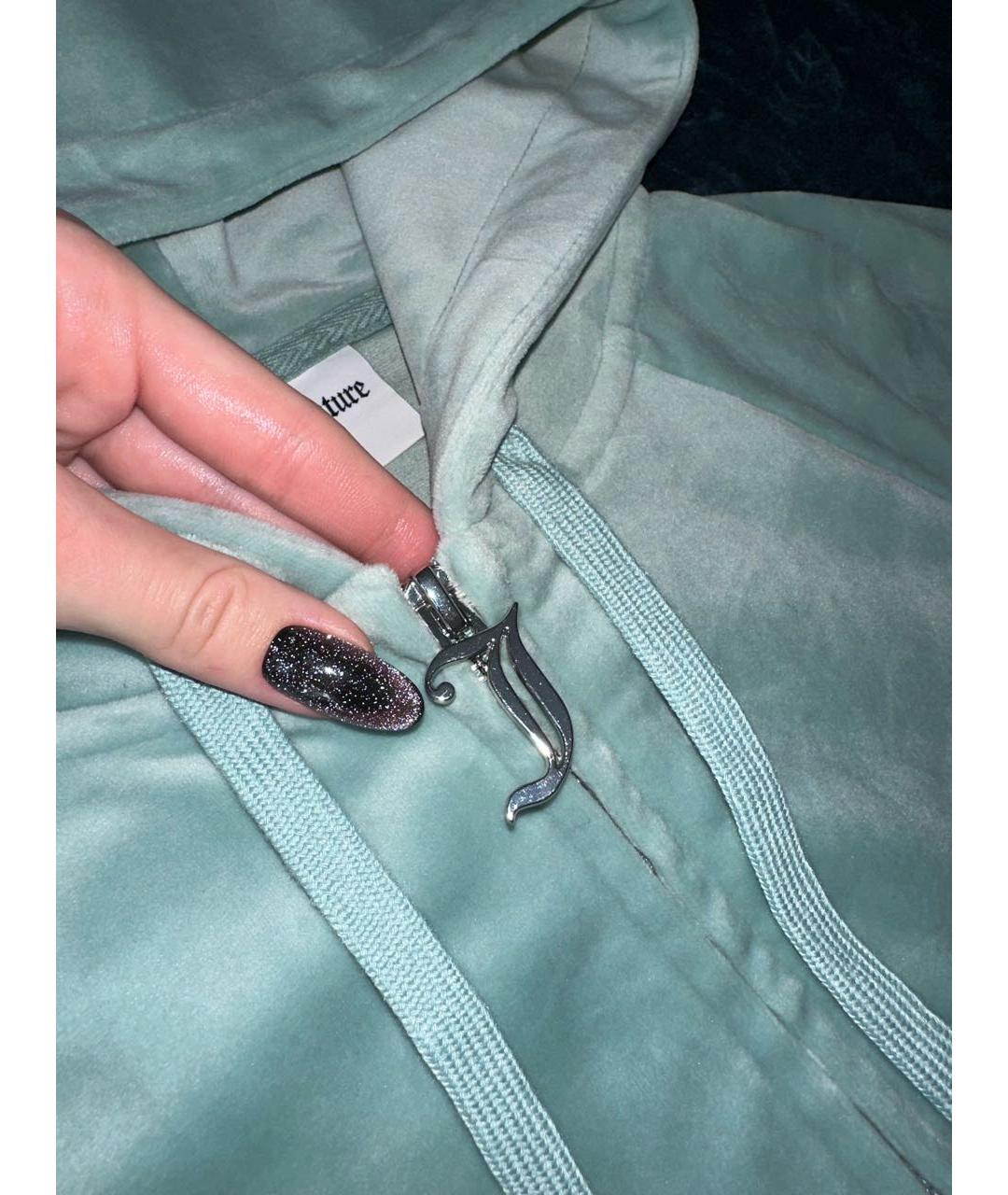 JUICY COUTURE Голубой велюровый костюм с брюками, фото 6