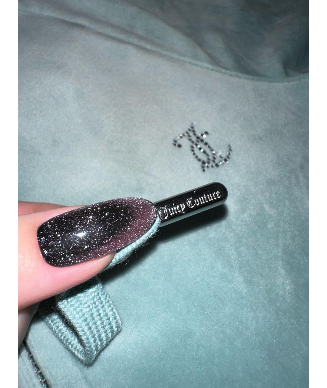 JUICY COUTURE Голубой велюровый костюм с брюками, фото 7