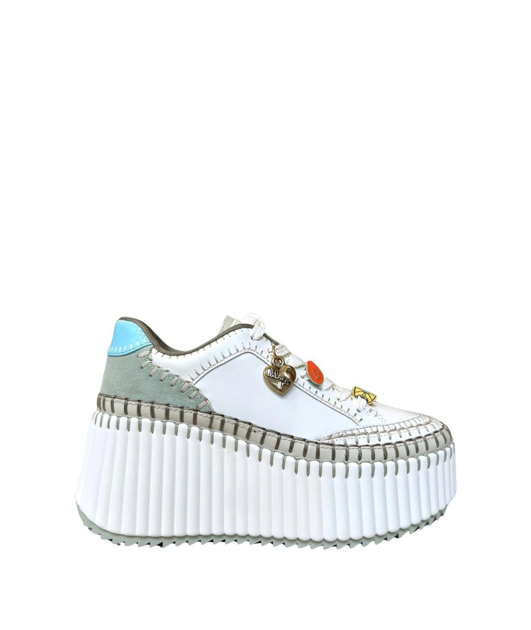 CHLOE Зеленые кожаные кроссовки, фото 1